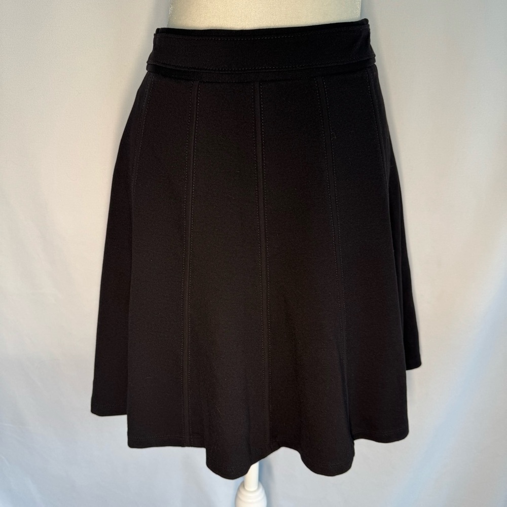 ❤️3/$30 House Black Market Black Paneled A-Line Skirt Fit & Flare Career Size 0